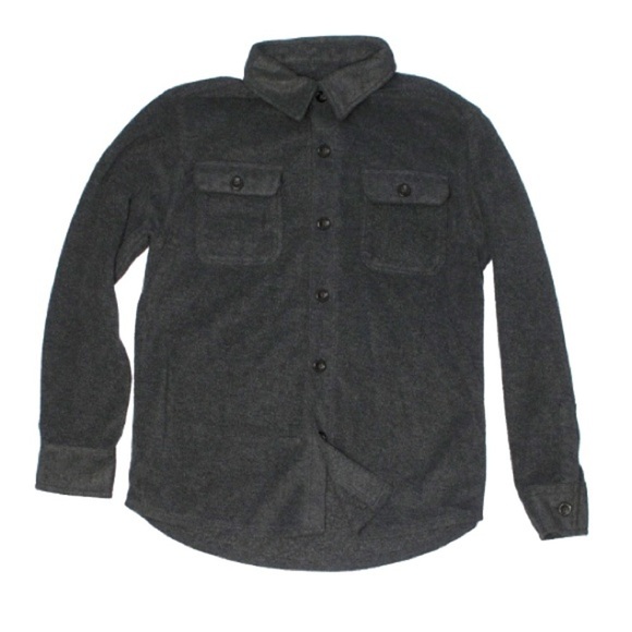 Old Navy Cottage Fleece Button Down Shirt Grey large grey - Picture 1 of 6